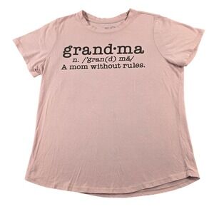 Grandma Graphic Tee Casual T Shirt Pink Womens Medium Mighty Fine